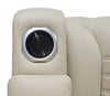 Zen 3-Piece Leather-Look Fabric Home Theatre Power Reclining Sectional with Massage and Storage Console - Apricot | Sofa sectionnel à inclinaison électrique Zen 3 pièces de style cinéma maison en similicuir avec massage et console de rangement - abricot
