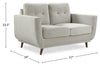 Cosmo 57" Fabric Loveseat with Tufted Back Cushions - Grey | Causeuse Cosmo de 57 po en tissu avec coussins de dossier capitonnés - gris