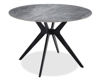 Luka Dining Table with Sintered Stone Top, Metal Base - 43.5