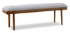 Ember Dining Bench with Polyester Fabric, 59"W - Grey & Brown