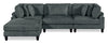 Lounge 4-Piece Chenille Modular Sectional with Ottoman – Grey  | Sofa sectionnel modulaire Lounge 4 pièces en chenille avec pouf - gris