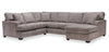 Made in Canada Luxe 3-Piece Right-Facing Fabric Sectional with Removable Cushions - Zaftig Dove Grey | Sofa sectionnel de droite Luxe 3 pièces fabriqué au Canada en tissu avec coussins amovibles - gris colombe Zaftig