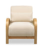 Loft 27.55" Boucle Fabric Accent Chair with Accent Pillow and Wood Armrests and Legs - White | Fauteuil d’appoint Loft de 27,55 po en tissu bouclé avec coussin décoratif, accoudoirs et pattes en bois - blanc