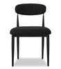 Kort & Co. Capri 5pc Dining Set with Table & 4 Chairs, Gold Accent, Pedestal Base, 72"W - Black | Ensemble de salle à manger Capri de Kort & Co. 5 pièces avec table de 72 po (L), touches dorées, base piédestal et 4 chaises - noir