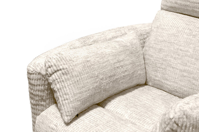 Remi 38\" Fabric Swivel Glider Reclining Chair – Taupe