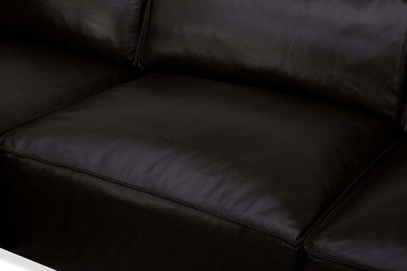 Sedona 3-Piece Genuine Leather Left-Facing Modular Sectional - Chocolate