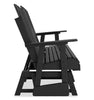 Lake Outdoor Patio Glider Loveseat - High Density Plastic, Weather Resistant – Black | Causeuse pivotante et coulissante Lake pour la terrasse à l’extérieur -  plastique haute densité, résistant aux intempéries - noire