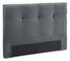Amos Upholstered Storage Bed in Charcoal Fabric with Tufted Headboard & 3 Built-in Drawers - Queen Size | Lit de rangement Amos rembourré en tissu anthracite avec tête de lit capitonnée et 3 tiroirs intégrés - format grand lit