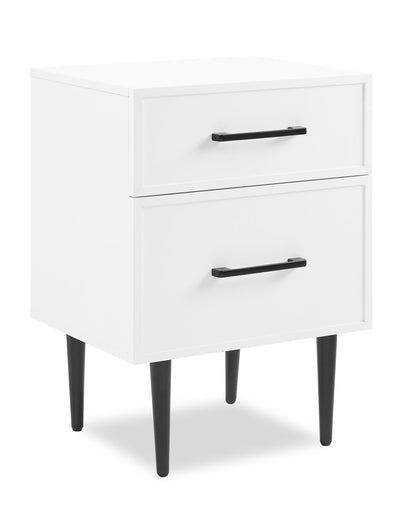 Brax Bedside 2-Drawer Nightstand, 18"W x 25.75"H - White | Table de nuit Brax de 18 po (l) x 25,75 po (H) à 2 tiroirs - blanche