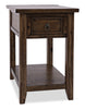 Branson 16" Chairside Table with Storage, Shelf and USB Port - Dark Brown | Table de fauteuil Branson de 16 po avec rangement, tablette et port USB - brun foncé | BRANSCST