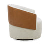 Soho Swivel Accent Chair - Azalea Snow and Dakota Tan | Fauteuil d’appoint pivotant Soho - neige azalée et brun clair Dakota