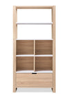 Oscar 36\" Contemporary Bookcase with File Drawer – Weathered White and Faux Marble