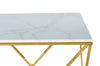 Amanda 31.5" Modern Square Coffee Table - White Marble Top with Gold Metal Base | Table à café carrée moderne Amanda de 31,5 po - dessus en marbre blanc avec base en métal doré