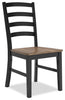 Raven Dining Chair, Ladder-Back - Two-Tone Black & Brown | Chaise de salle à manger Raven à dossier en échelle - deux teintes, noir et brun