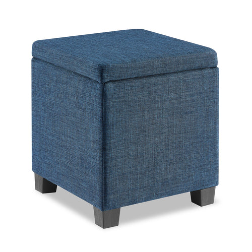 Ottawa 14.75" Square Fabric Storage Ottoman - Navy