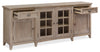 Wesley 80" Traditional TV Stand with Storage and Cable Management for TVs up to 85" - Dovetail Grey | Meuble pour téléviseur traditionnel Wesley de 80 po avec rangement et système de gestion des câbles