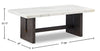 Warwick 52” Solid Wood and Marble Coffee Table – White and Brown Oak | Table à café Warwick de 52 po en bois massif et en marbre - blanche et chêne brun