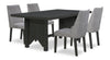 Emery 5pc Dining Set with Table & 4 Chairs, Wood, 72-96"W Extension - Black & Charcoal | Ensemble de salle à manger Emery 5 pièces en bois avec table, rallonge, 72 po à 96 po (L) et 4 chaises - noir et anthracite