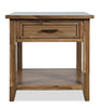 Nathan 24" Rustic End Table with Storage and Shelf - Light Brown | Table de bout rustique Nathan de 24 po avec rangement et tablette - brun clair