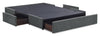 Amos Upholstered Storage Bed in Charcoal Fabric with Tufted Headboard & 3 Built-in Drawers - Queen Size | Lit de rangement Amos rembourré en tissu anthracite avec tête de lit capitonnée et 3 tiroirs intégrés - format grand lit