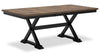 Raven Dining Table, 60-78"W Self-Storing Butterfly Leaf Extension - Two-Tone Black & Brown