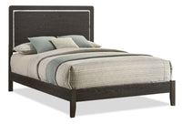 Sable Panel Bed with Headboard & Frame, Dark Grey - Full Size 
