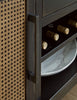 Shaw Dining Server with Storage & Built-In Wine Rack, Cane-Look Details, 56"W - Black | Desserte de salle à manger Shaw de 56 po (L) avec rangement, support à vin intégré et détails à apparence de canne - noire