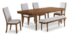 Ember 6pc Dining Set with Table, Bench & 4 Chairs, 74-92"W - Grey & Brown | Ensemble de salle à manger Ember 6 pièces avec table de 74 po à 92 po (L), banc et 4 chaises - gris et brun