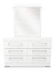Riley 5pc Bedroom Set with Panel Bed, Dresser & Mirror, Made in Canada, White - Full Size | Ensemble de chambre à coucher Riley 5 pièces avec lit à panneaux, commode et miroir, fabriqué au Canada, blanc - format lit double