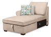 Scott Living Haven 3-Piece Right-Facing Chenille Fabric Cuddler Sleeper Sectional with Storage - Taupe | Sofa-lit sectionnel enveloppant de droite Haven de Scott Living 3 pièces en tissu de chenille avec rangement - taupe
