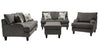 Made in Canada Nofia 44" Chenille Fabric Storage Ottoman with Wood Legs - Charcoal Grey | Pouf de rangement Nofia de 44 po fabriqué au Canada en tissu de chenille avec pattes en bois - gris anthracite