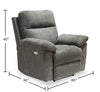 Made in Canada Oliver 40" Chenille Fabric Power Reclining Chair with USB Port - Addison Pewter Grey | Fauteuil à inclinaison électrique Oliver 40 po fabriqué au Canada, en tissu de chenille avec port USB - gris étain Addison