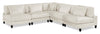 Lounge 5-Piece Chenille Armless Modular Sectional – Beige | Sofa sectionnel modulaire sans accoudoirs Lounge 5 pièces en chenille - beige