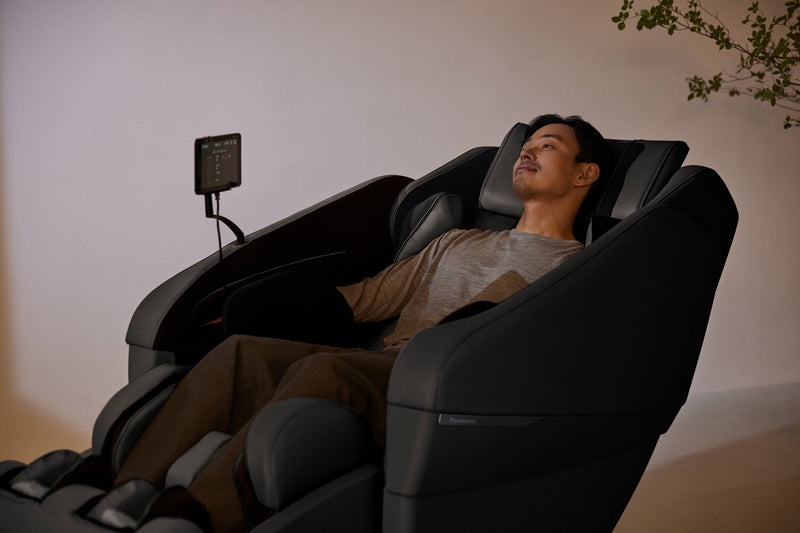 Panasonic Real Pro ULTRA Prestige™ 33.5\" High-Quality Synthetic Leather Reclining Massage Chair - Black