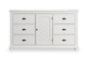 Ella 6pc Bedroom Set with Panel Bed, Dresser, Mirror & Nightstand, White - Queen Size | Ensemble de chambre à coucher Ella 6 pièces blanc avec lit à panneaux, commode, miroir et table de nuit - format grand lit