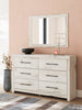 Derekson Bedroom 6-Drawer Dresser, 58.7"W x 36.5"H - Rustic White | Commode de chambre à coucher Derekson de 58,7 po (L) x 36,5 po (H) à 6 tiroirs - blanc rustique