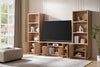 Noren 115" 3-Piece Entertainment Centre with Storage for TVs up to 70"- Light Oak | Meuble audio-vidéo Noren de 115 po 3 pièces avec rangement pour téléviseurs de jusqu’à 70 po - chêne clair