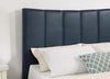 Paseo Platform Bed in Navy Vegan-Leather Fabric - Full Size | Lit plateforme rembourré Paseo en tissu de cuir végétalien bleu marine - format lit double