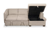 Envy 2-Piece Right-Facing Chenille Fabric Sleeper Sectional with Storage Chaise - Almond Beige | Sofa-lit sectionnel de droite Envy 2 pièces en tissu de chenille avec fauteuil long de rangement - beige amande