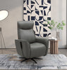 Serene 31" Genuine Leather Power Reclining Massage Chair with Power Headrest and Heated Seat - Grey | Fauteuil de massage à inclinaison électrique Serene de 31 po en cuir véritable avec appuie-tête électrique et siège chauffant - gris
