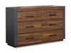 Scott Living Dante Bedroom 6-Drawer Dresser, 60"W x 36"H - Brown | Commode Dante de Scott Living de 60 po (L) x 36 po (H) à 6 tiroirs pour la chambre à coucher - brune