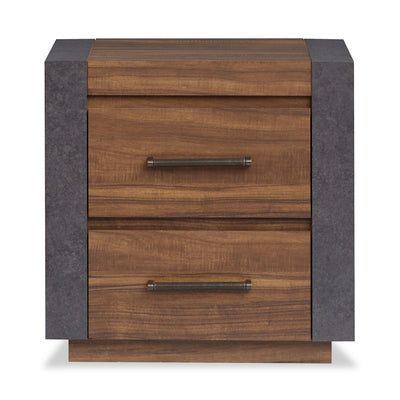 Scott Living Dante Bedside 2-Drawer Nightstand, 24"W x 24.3"H - Brown | Table de nuit Dante de Scott Living de 24 po (L) x 24,3 po (H) à 2 tiroirs - brune