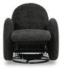 Shay 33" Chenille Fabric Swivel Glider Reclining Accent Chair - Ebony | Fauteuil d’appoint coulissant, pivotant et inclinable Shay en chenille - ebony