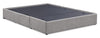 Amos Upholstered Storage Bed Base in Grey Fabric with 3 Built-in Drawers  - King Size | Base de lit de rangement Amos rembourrée en tissu gris avec 3 tiroirs intégrés - format très grand lit