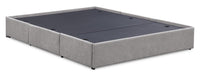 Amos Upholstered Storage Bed Base in Grey Fabric with 3 Built-in Drawers  - King Size 