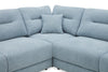Alora 5-Piece Fabric Sectional with Three Accent Pillows and Rolled Arms - Blue | Sofa sectionnel Alora 5 pièces en tissu avec 3 coussins décoratifs et accoudoirs enroulés - bleu
