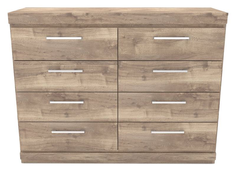 Oakley 6pc Bedroom Set with Storage Bed, Dresser, Mirror & Nightstand, Made in Canada, Natural - Queen Size