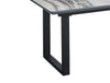 Ezra Dining Table, 63-79"W Self-Storing Butterfly Leaf, Metal, Glass, Faux Marble - White | Table de salle à manger Ezra de 63 po à 79 po (L) avec rallonge papillon se rangeant, en métal, en verre et en imitation de marbre - blanche