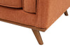 Kort & Co. Kassia 2-Piece Linen-Look Fabric Sectional with Wood Base and Legs - Orange | Sofa sectionnel Kassia de Kort & Co. 2 pièces en tissu d’apparence lin avec base et pattes en bois - orange
