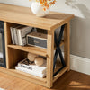 Wendel 80" Electric Fireplace Tv Stand with Storage for TVs up to 85" – Natural Oak  | Meuble pour téléviseur Wendel de 80 po avec foyer électrique et rangement pour téléviseurs jusqu’à 85 po - chêne naturel